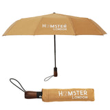 Hamster London Wooden Automatic Open & Close Pocket Folding Umbrella (Gold)