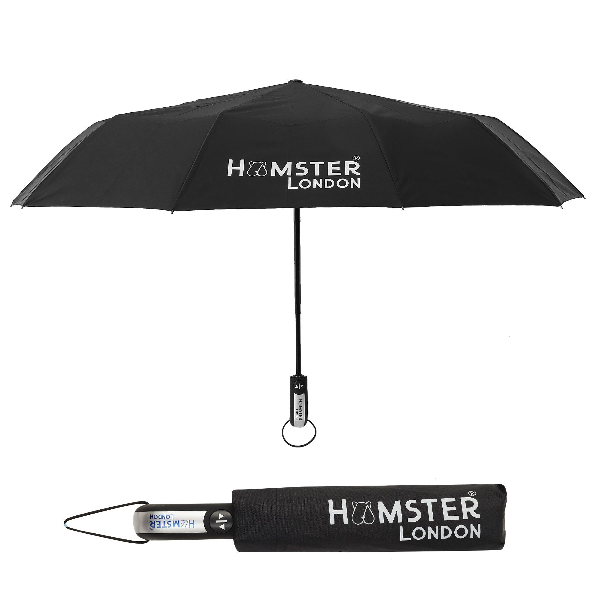 Hamster London Automatic Open & Close Pocket Folding Umbrella (Black)