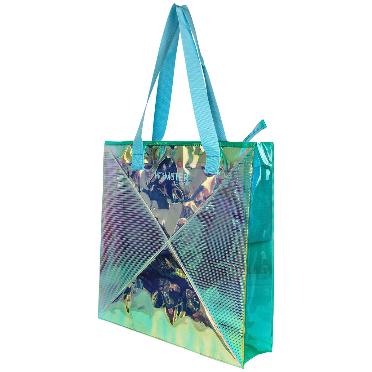 Hamster London Shiny Classic Tote Bag Aqua