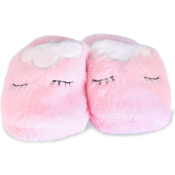 Girls pink fluffy slippers hot sale