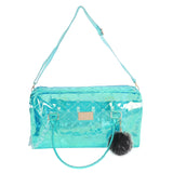 Hamster London Raver Duffle Bag  & Tote & Pouch Aqua Combo