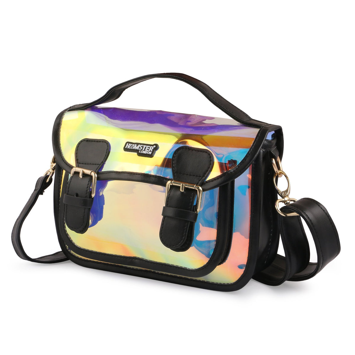 Hamster London Shiny Classic Sling Bag Black