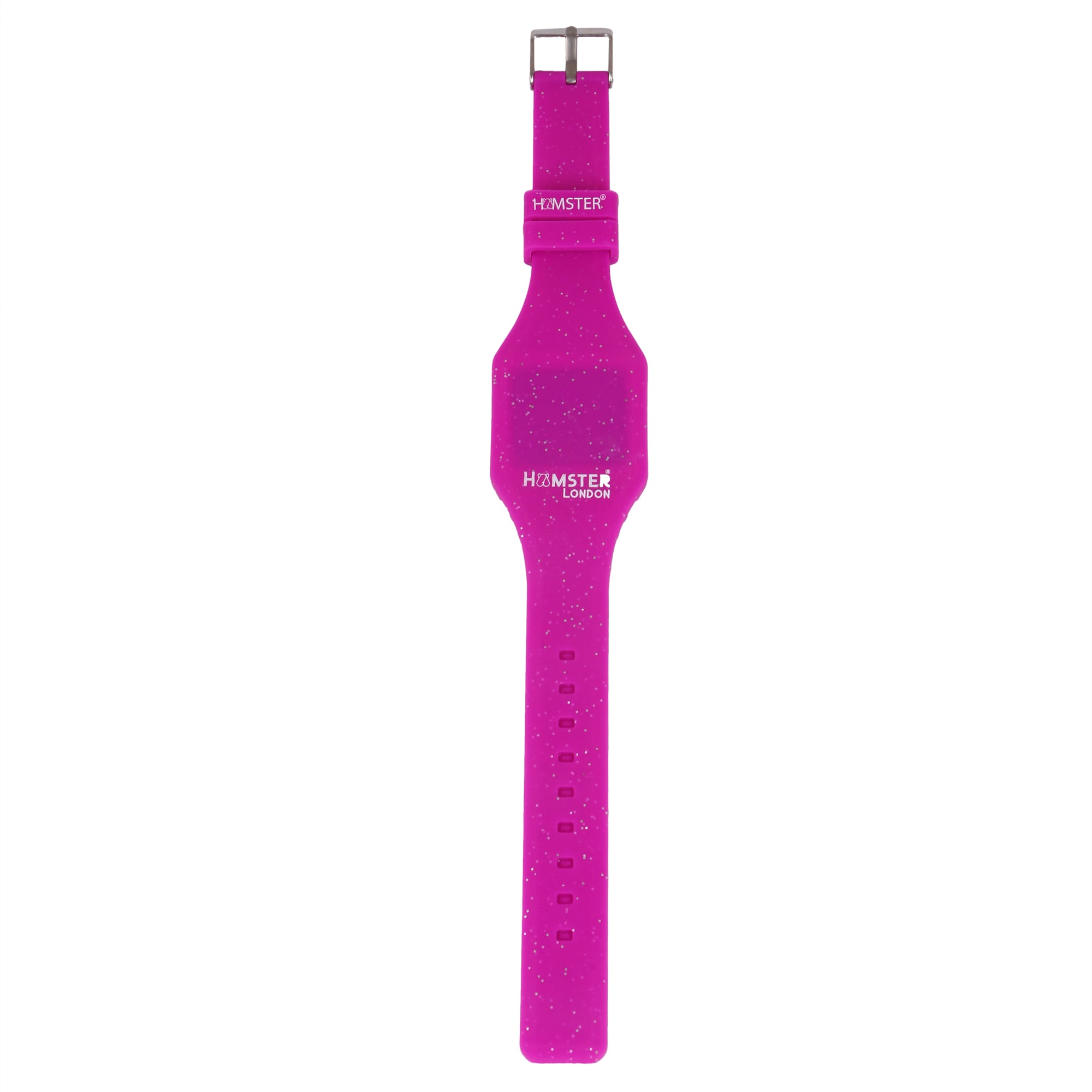 Hamster London Silicon Glitter Digital LED Band Wrist Watch Purple Glitter