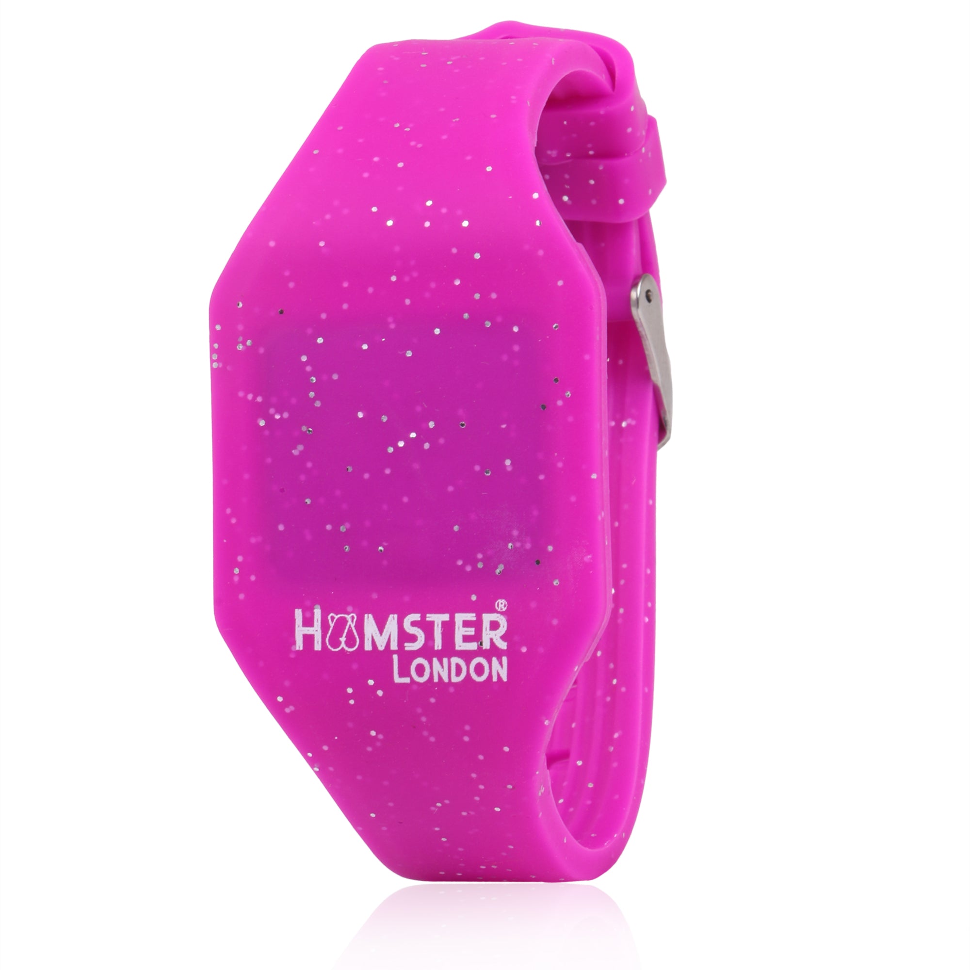 Hamster London Silicon Glitter Digital LED Band Wrist Watch Purple Glitter
