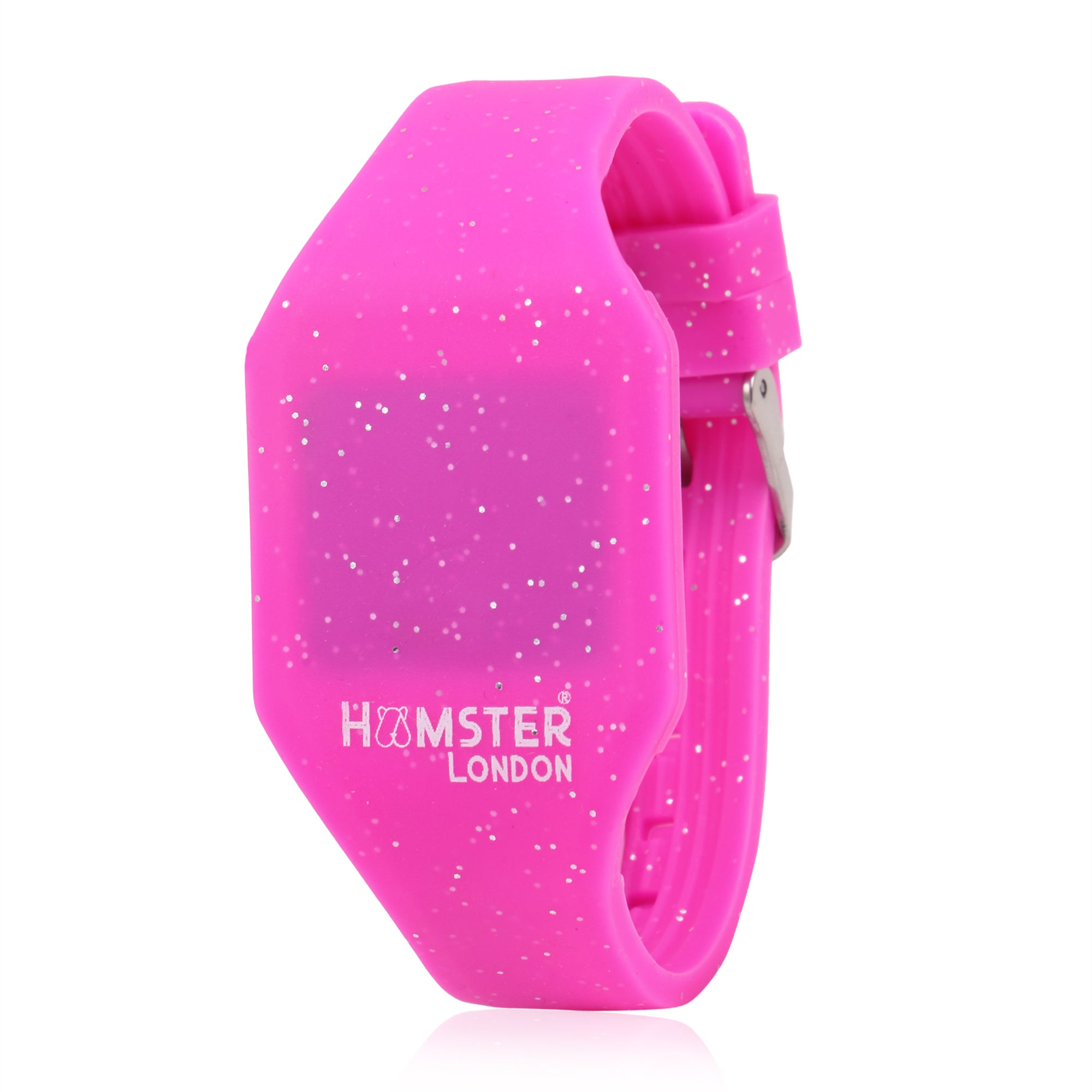Hamster London Silicon Glitter Digital LED Band Wrist Watch Pink Glitter