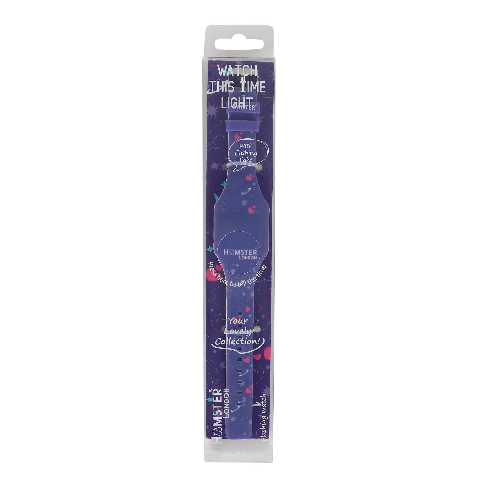 Hamster London Silicon Digital LED Band Mermaid Purple Line Watch