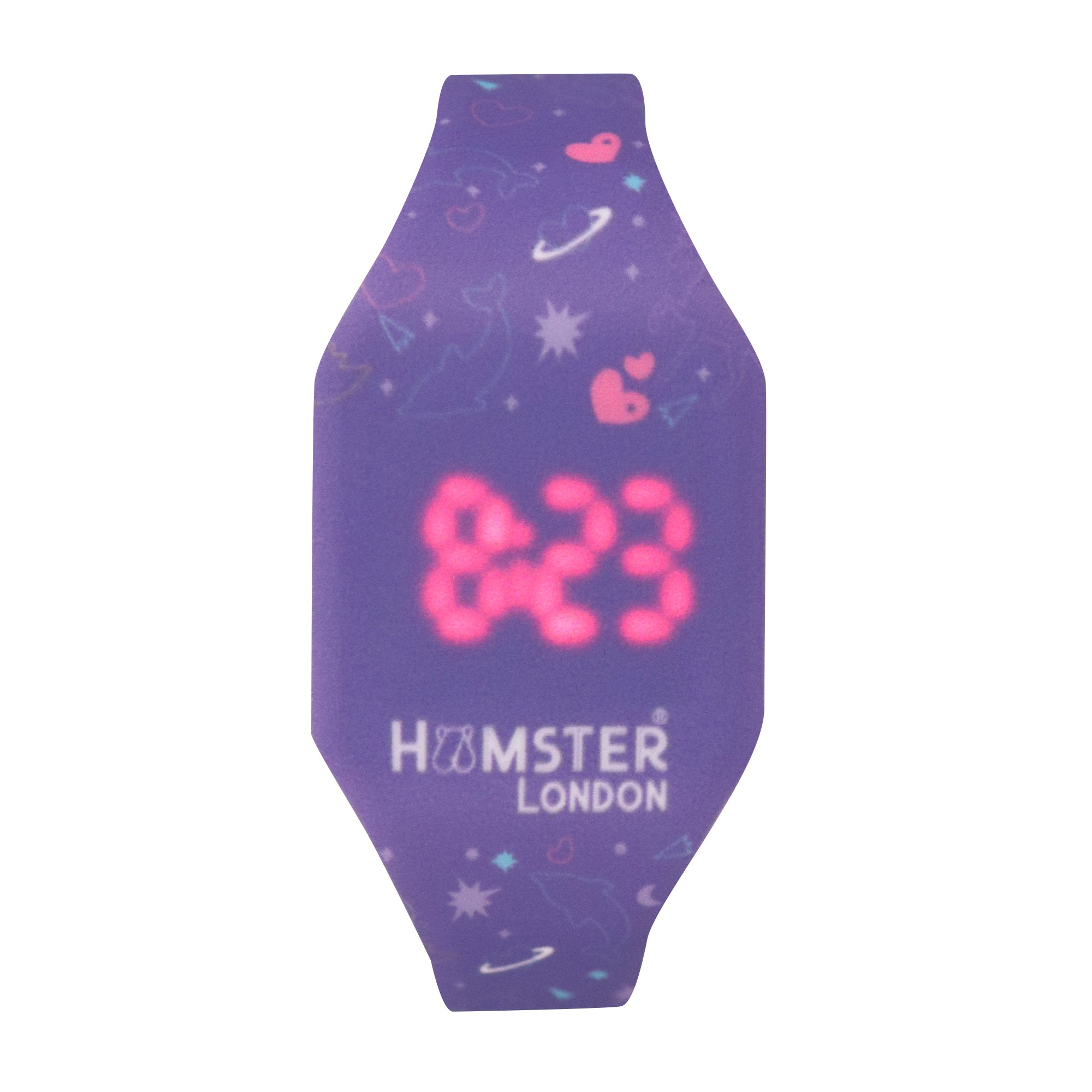Hamster London Silicon Digital LED Band Mermaid Purple Line Watch