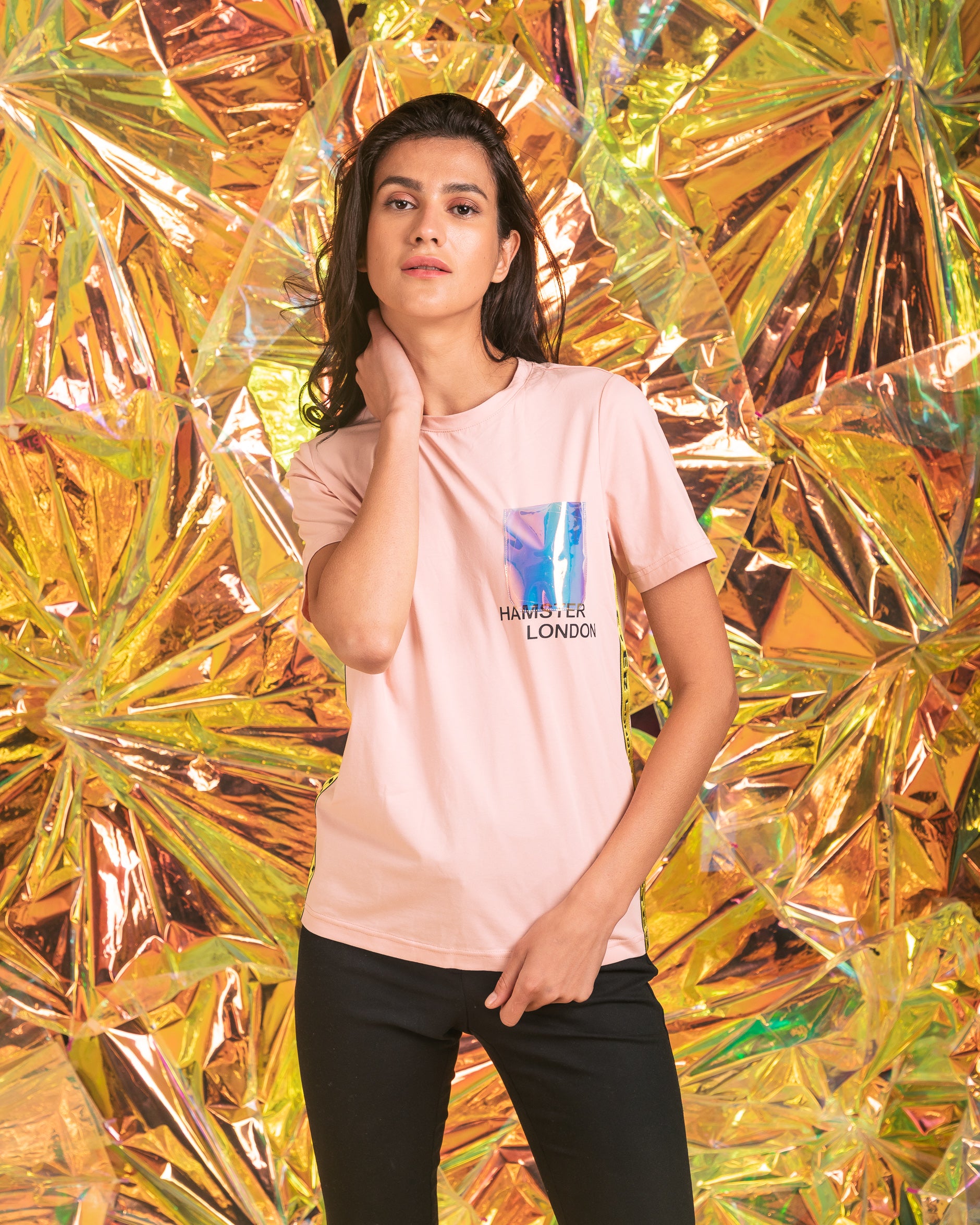 Hamster London Holo Party Tees Pink