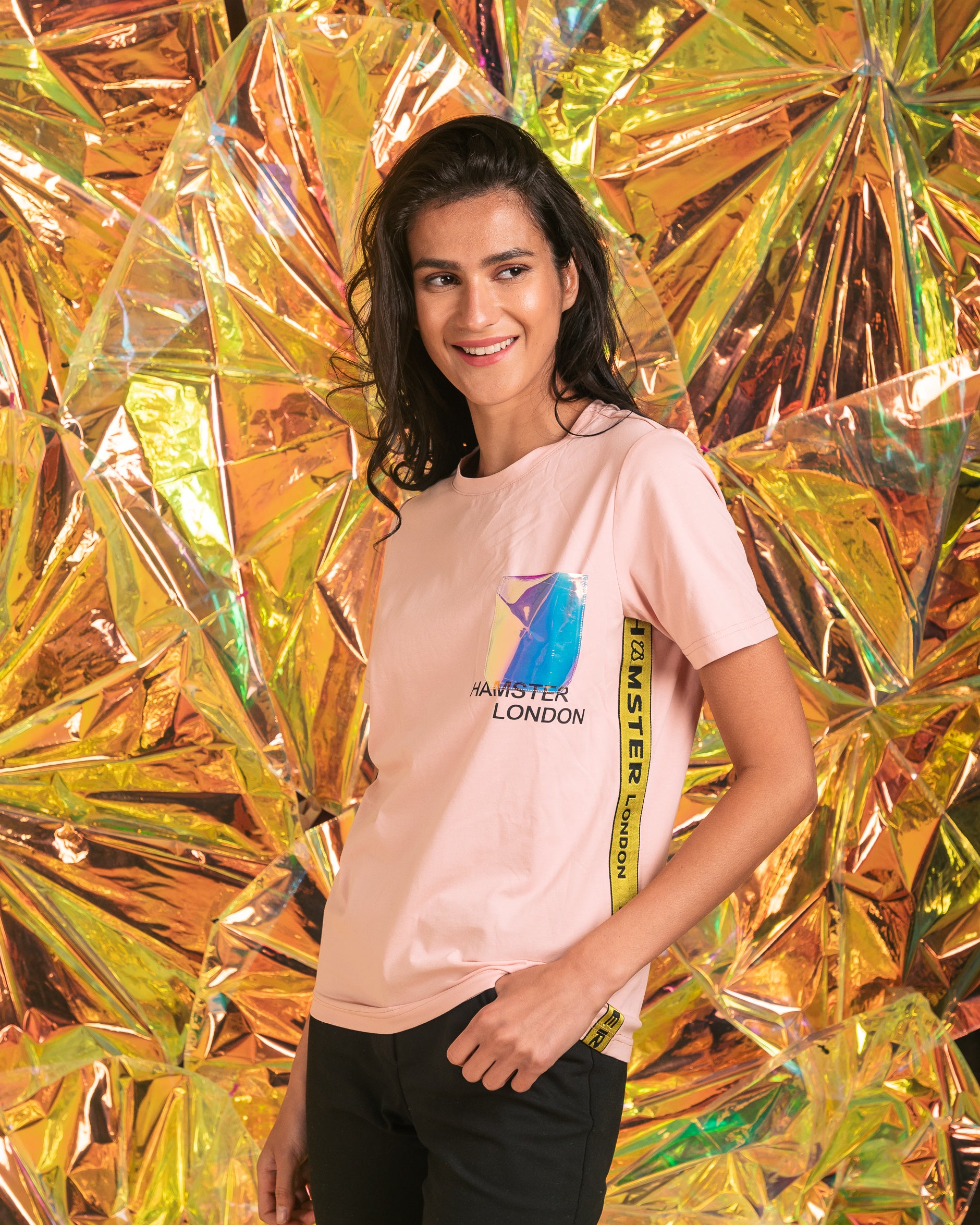 Hamster London Holo Party Tees Pink