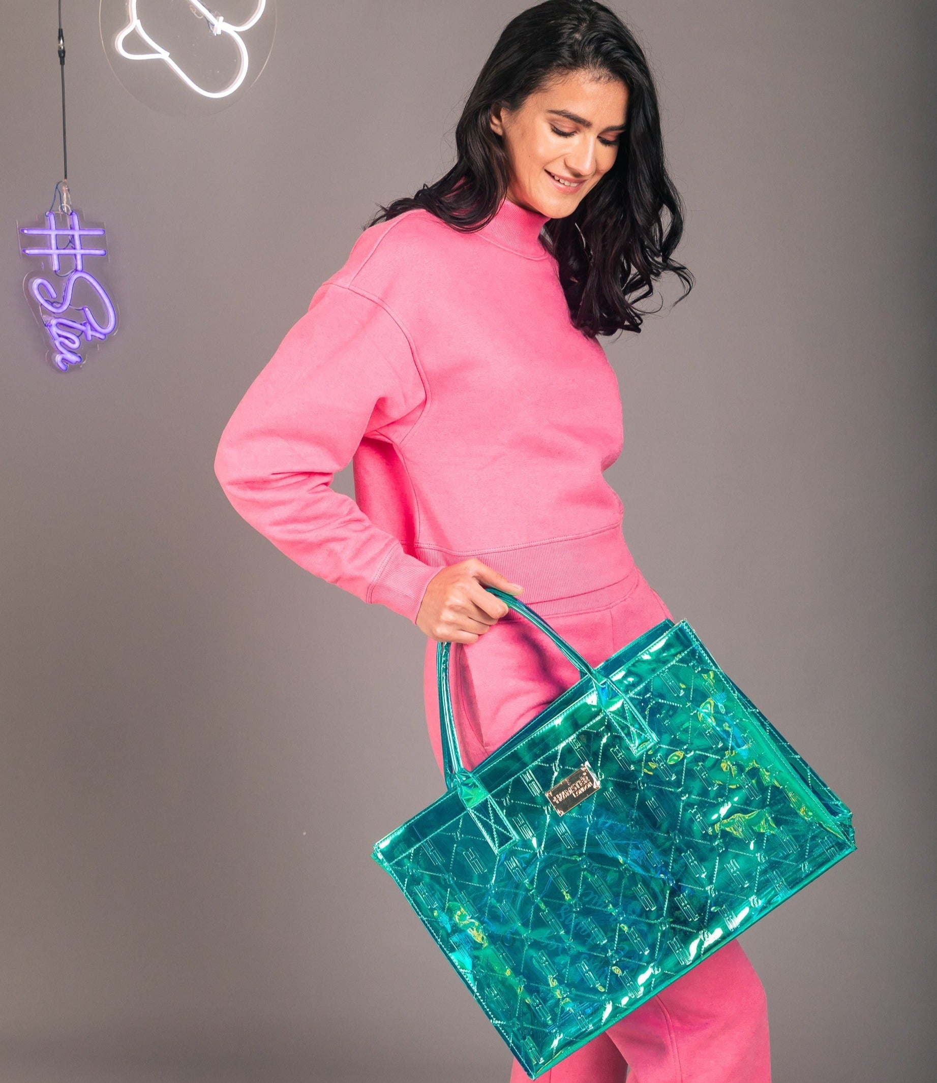 Hamster London Raver Tote Bag Sea Green With Personalization