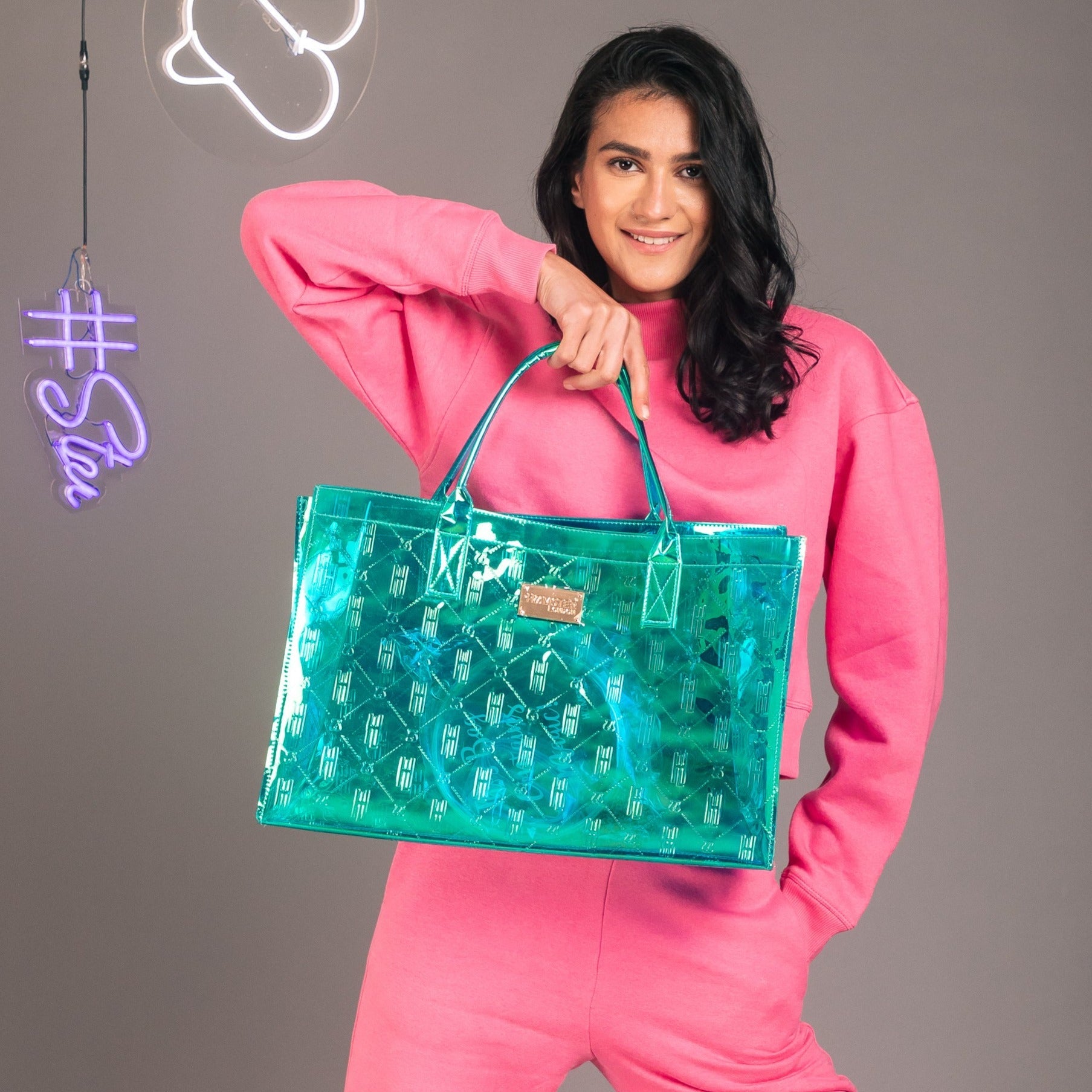 Hamster London Raver Tote Bag Sea Green With Personalization