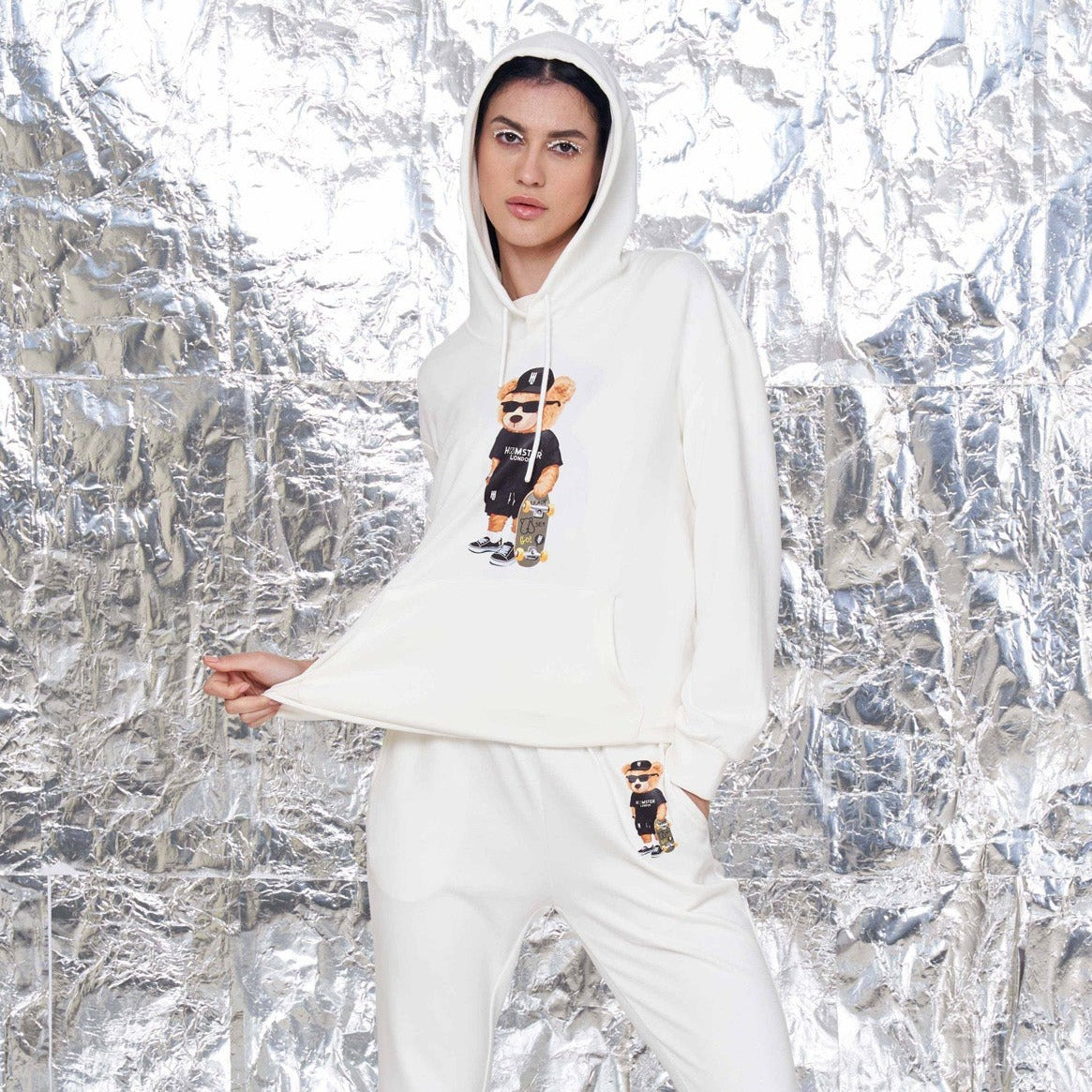 Hamster London Ted H Hoodie White