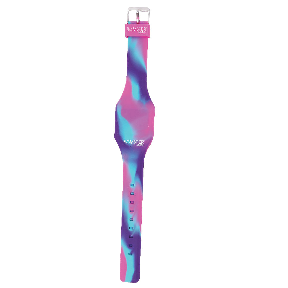Hamster London Silicon Glitter Digital LED Band Wrist Watch Swirl Pink