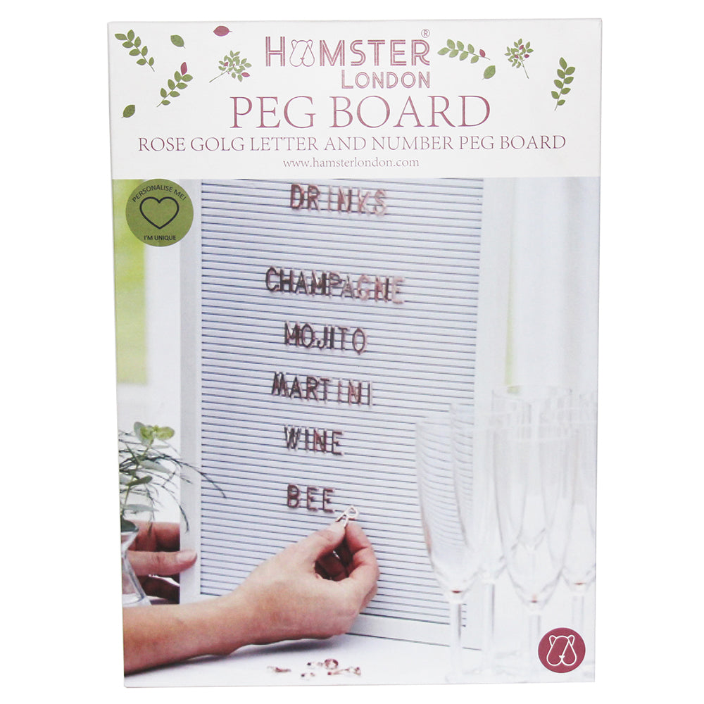 Hamster London Gold Letter & Number Peg Board A4 White