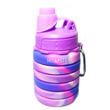 Hamster London Silicone Expandable and Foldable Water Bottle Purple Pink