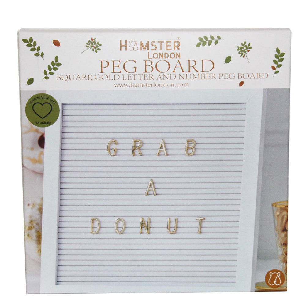 HL Gold Letter & Number Peg Board Square