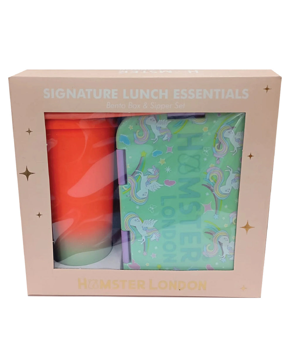 Hamster London Bento Box Twinkle Horn Unicorn and Sipper Set