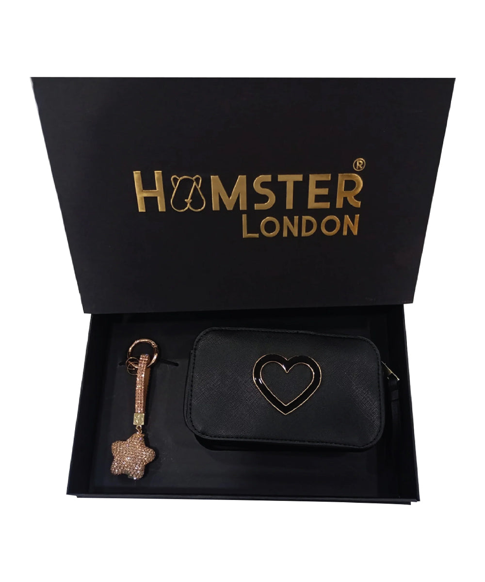 Hamster London Black Twist Sling & Charm Gift Box Set