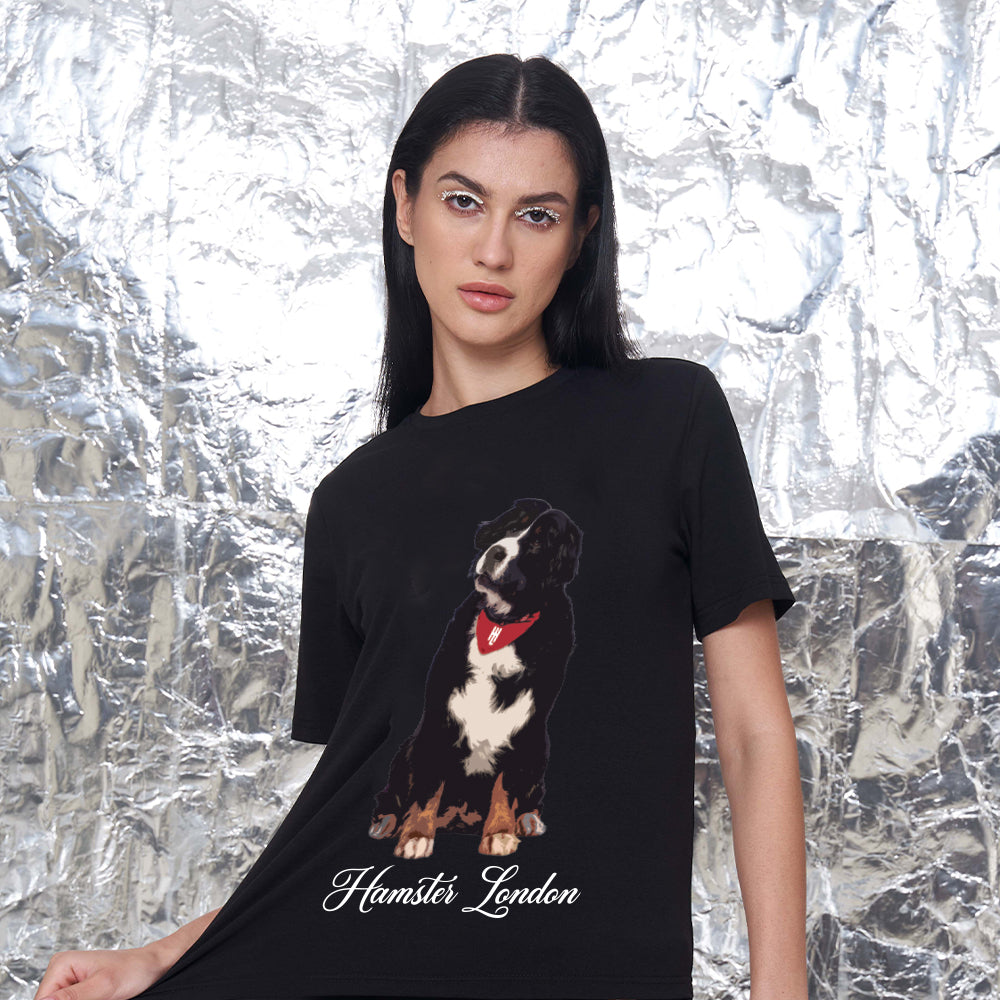 Hamster London Pup H Pup H Border Collie T-shirt Black