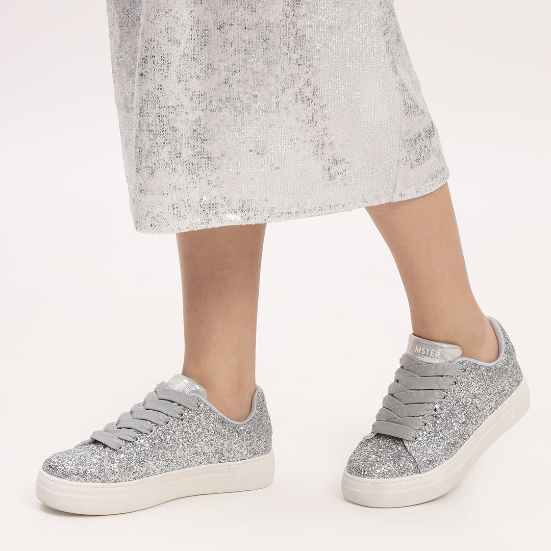 Hamster London Mousehole Silver Party Sneakers