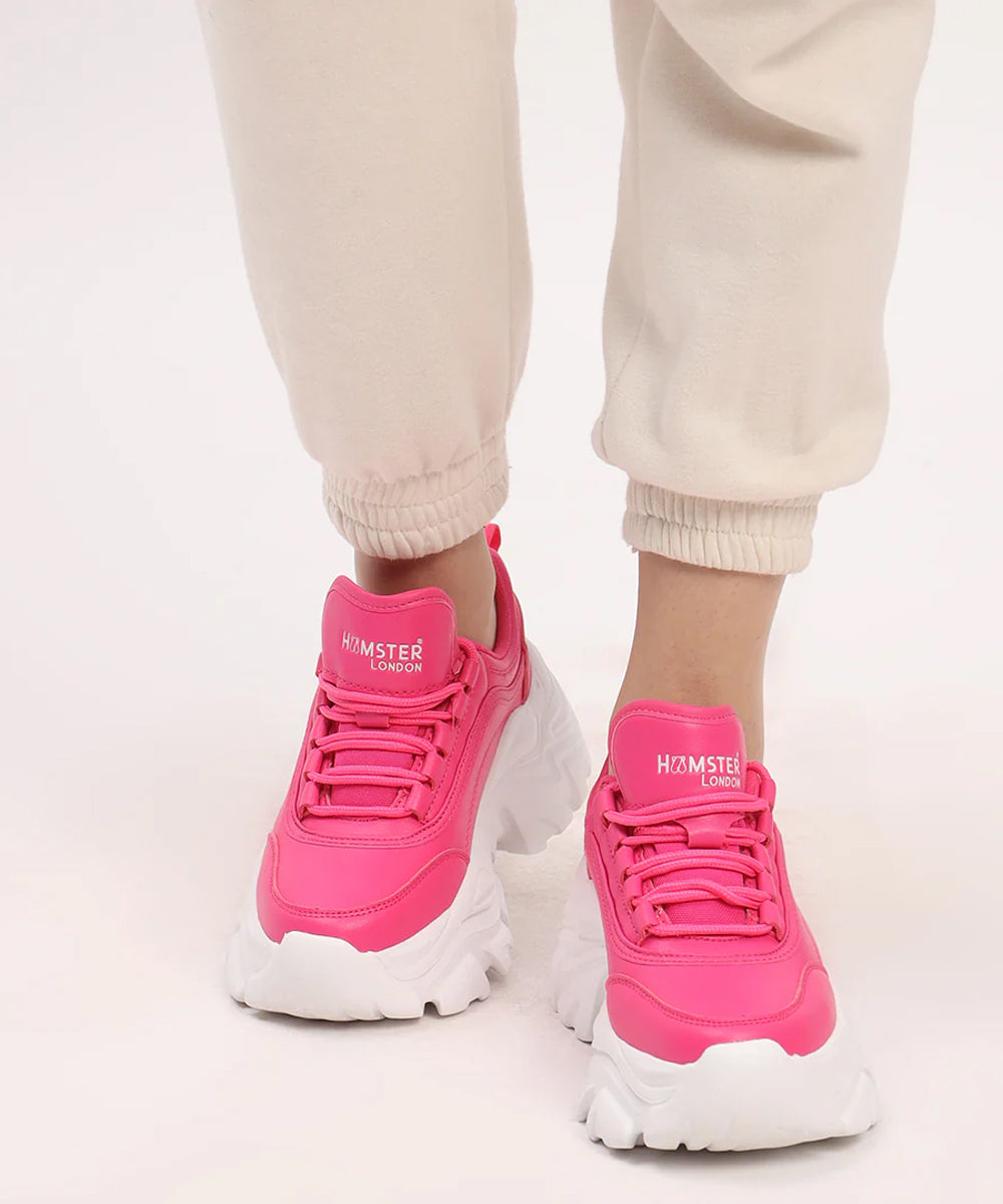 Hamster London Mousehole Hot Pink Party Sneakers