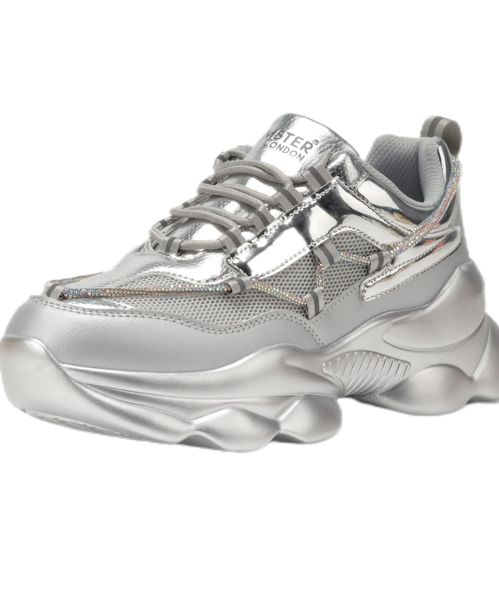 Hamster London Marcella Party Silver Sneakers