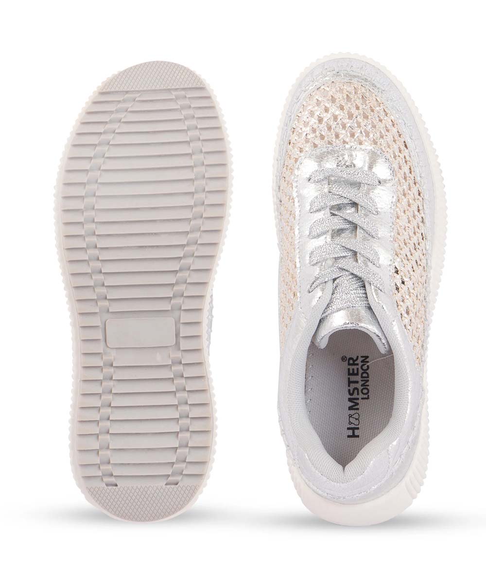Hamster London Marcella Mesh Silver Party Sneakers
