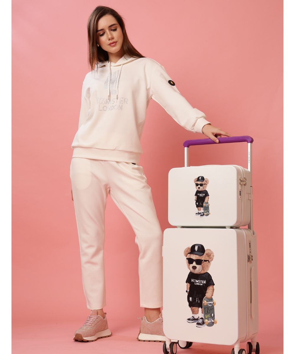 Hamster London Ted H Luggage Combo White – 20in + 14in