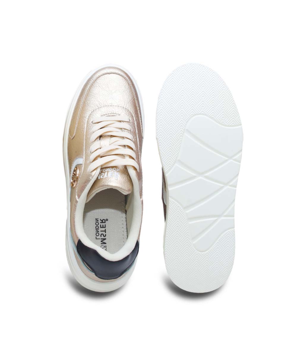 Hamster London Metallic Motion Gold Sneakers