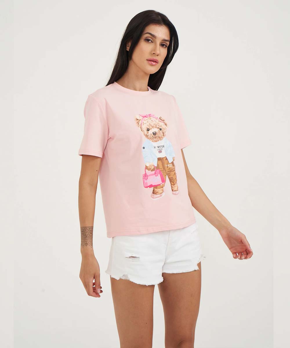 Hamster London Ted H Chic T-Shirt Pink