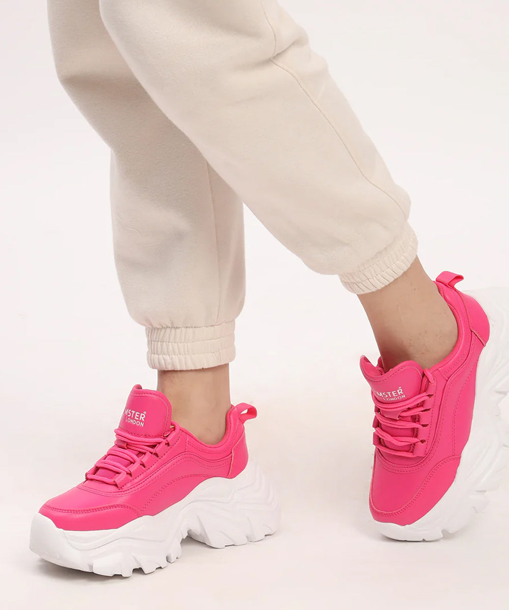 Hamster London Mousehole Hot Pink Party Sneakers