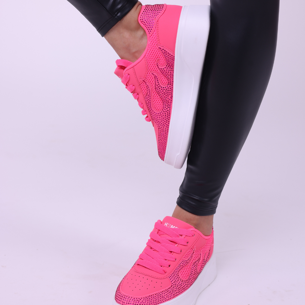 Hamster London Marcella Fire Hot Pink Party Sneakers