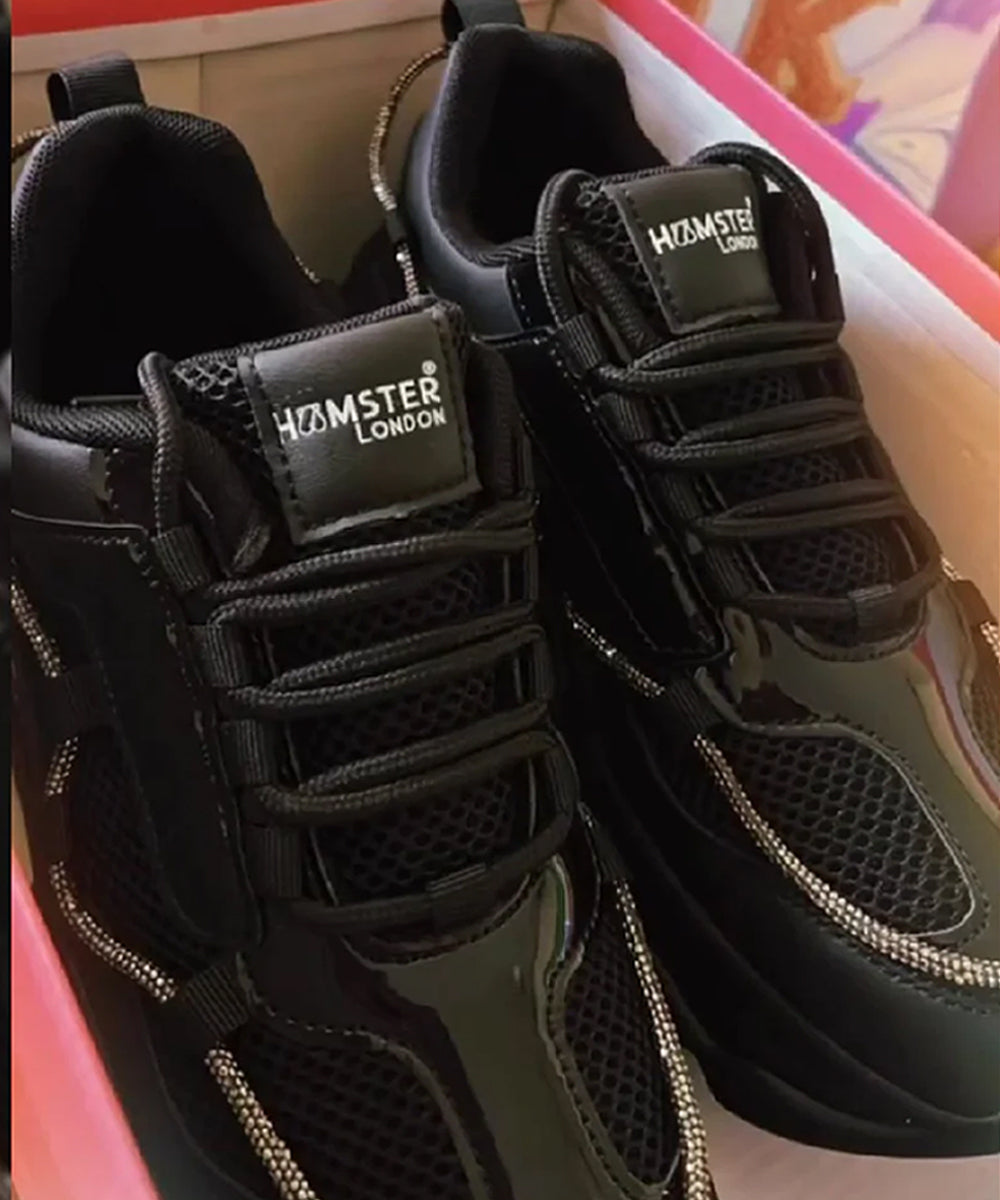 Hamster London Mousehole Black Party Sneakers