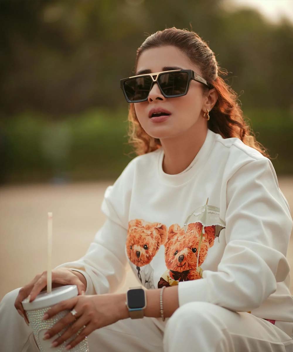 Hamster London Ted H Holiday White Sweatshirt & Lower Cord Set