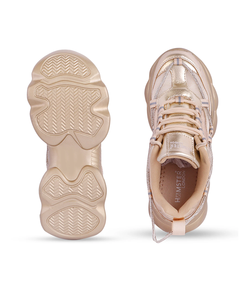 Hamster London Mousehole Gold Party Sneakers