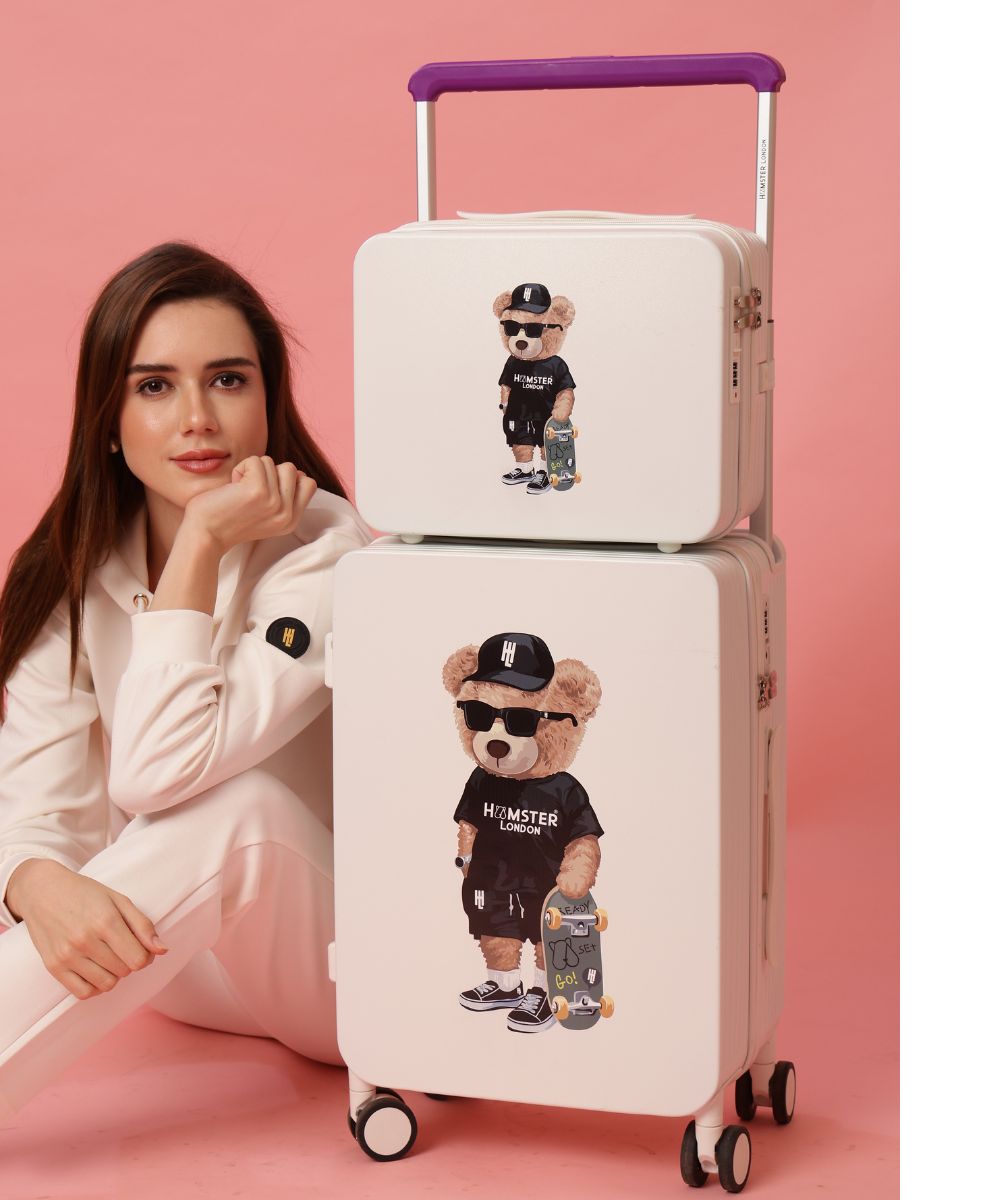 Hamster London Ted H Luggage Combo White – 20in + 14in