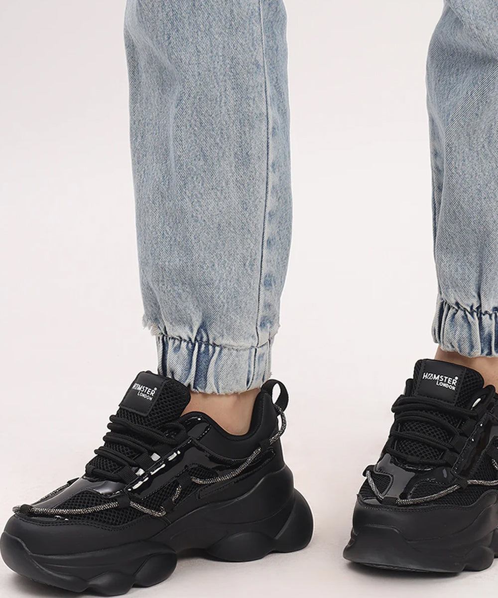 Hamster London Mousehole Black Party Sneakers