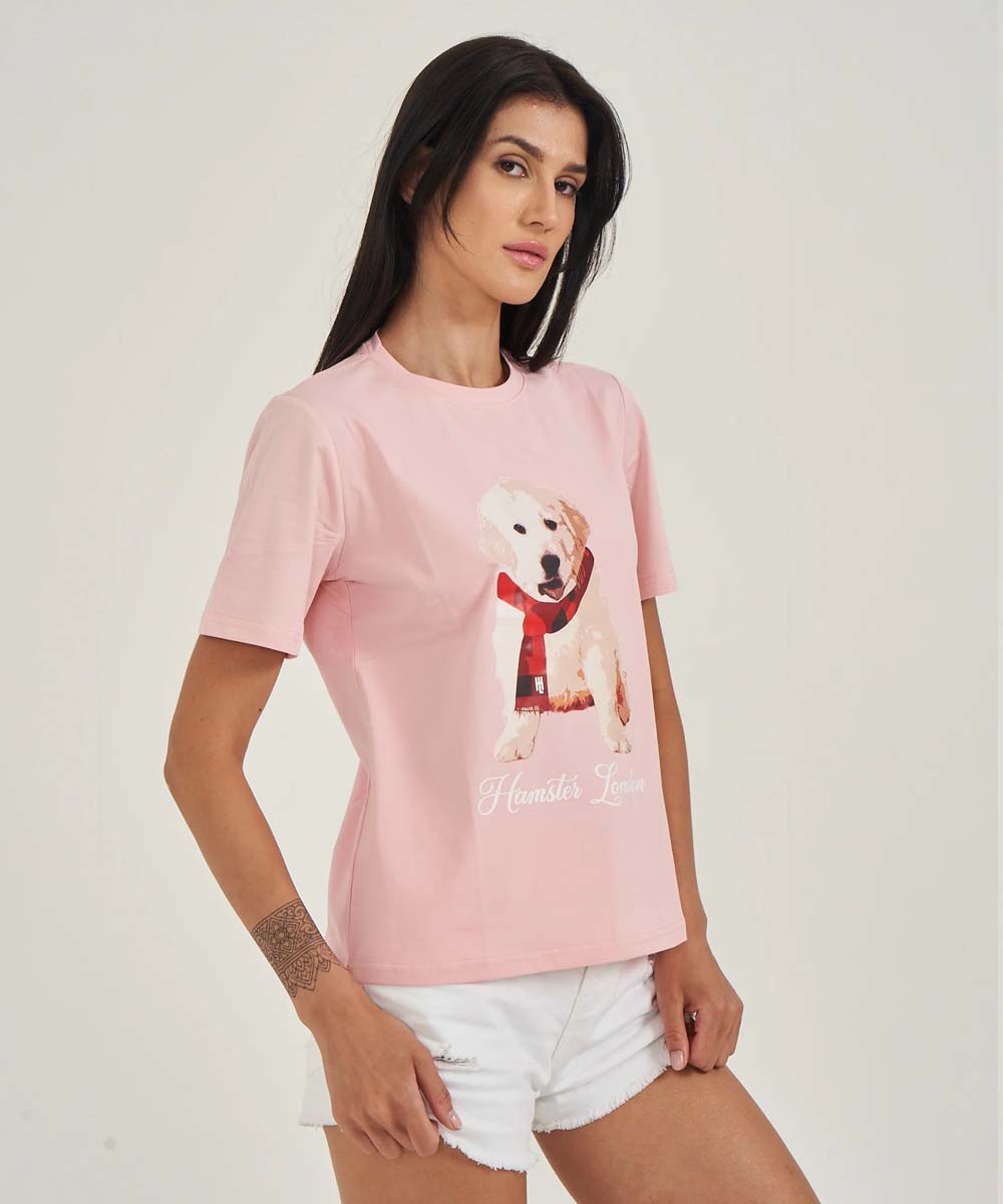 Hamster London Pup H Labrador T-shirt Pink With Pup H Lower Set