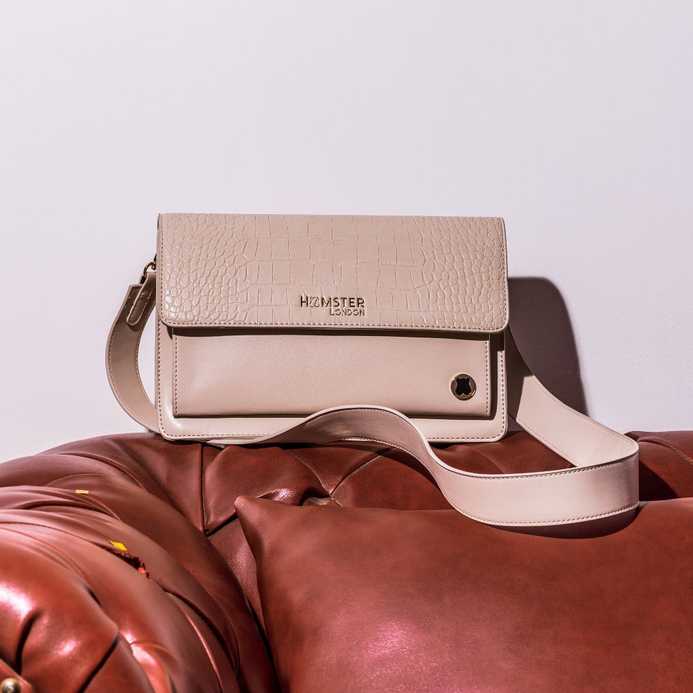 Hamster London Roma Flap Bag Beige