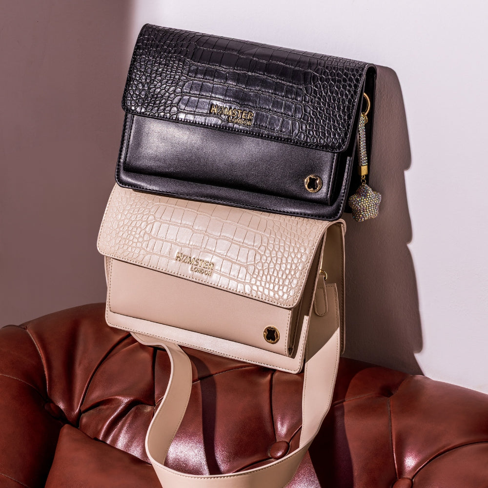 Hamster London Roma Flap Bag Black