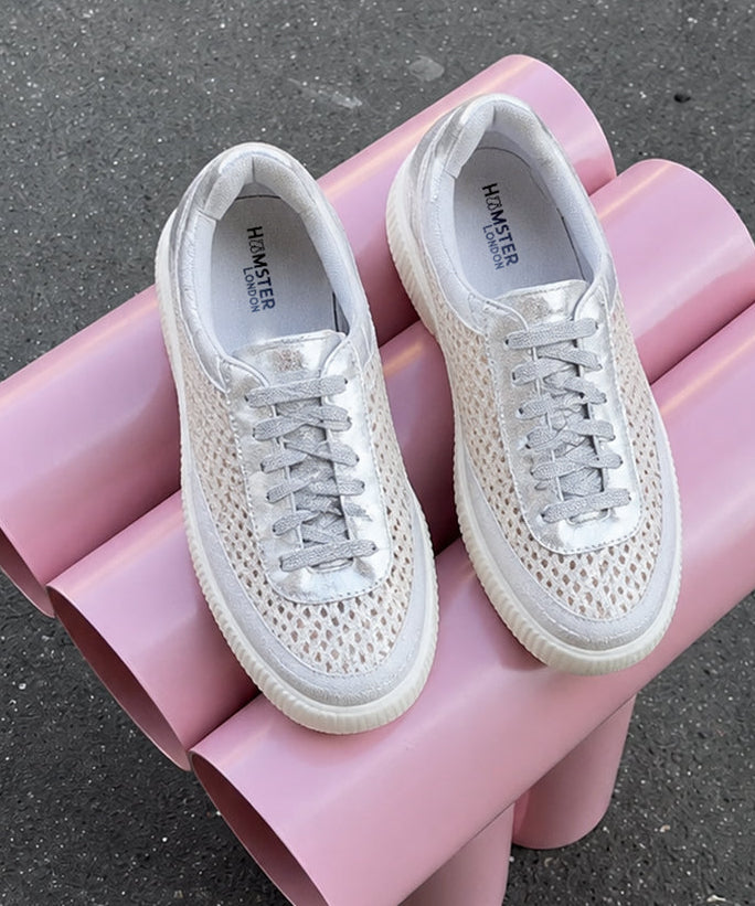 Hamster London Marcella Mesh Silver Party Sneakers