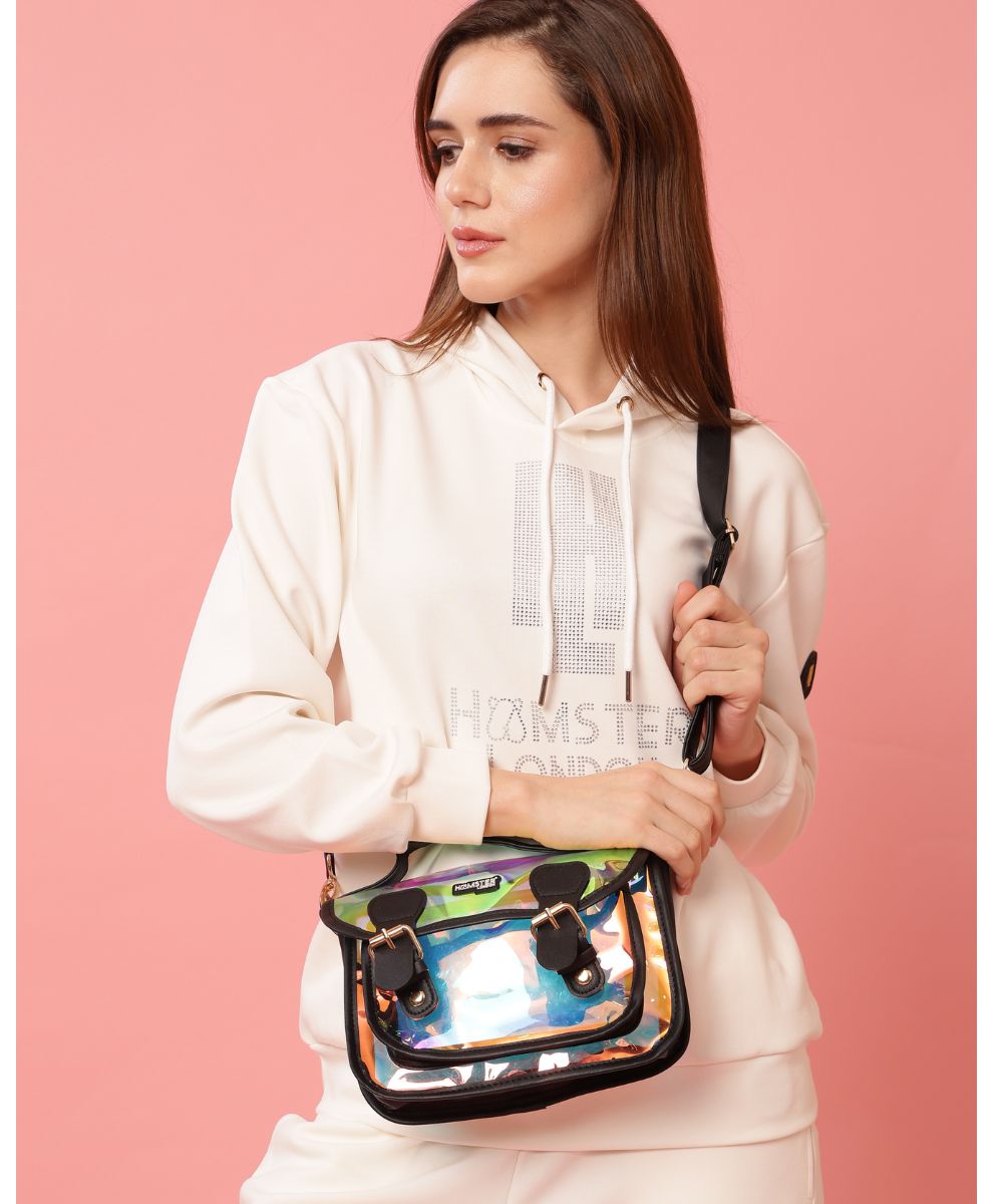 Hamster London Shiny Classic Sling Bag Black