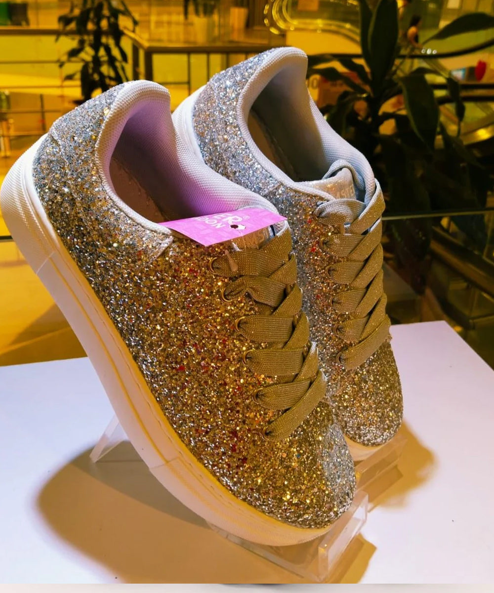 Hamster London Mousehole Silver Party Sneakers