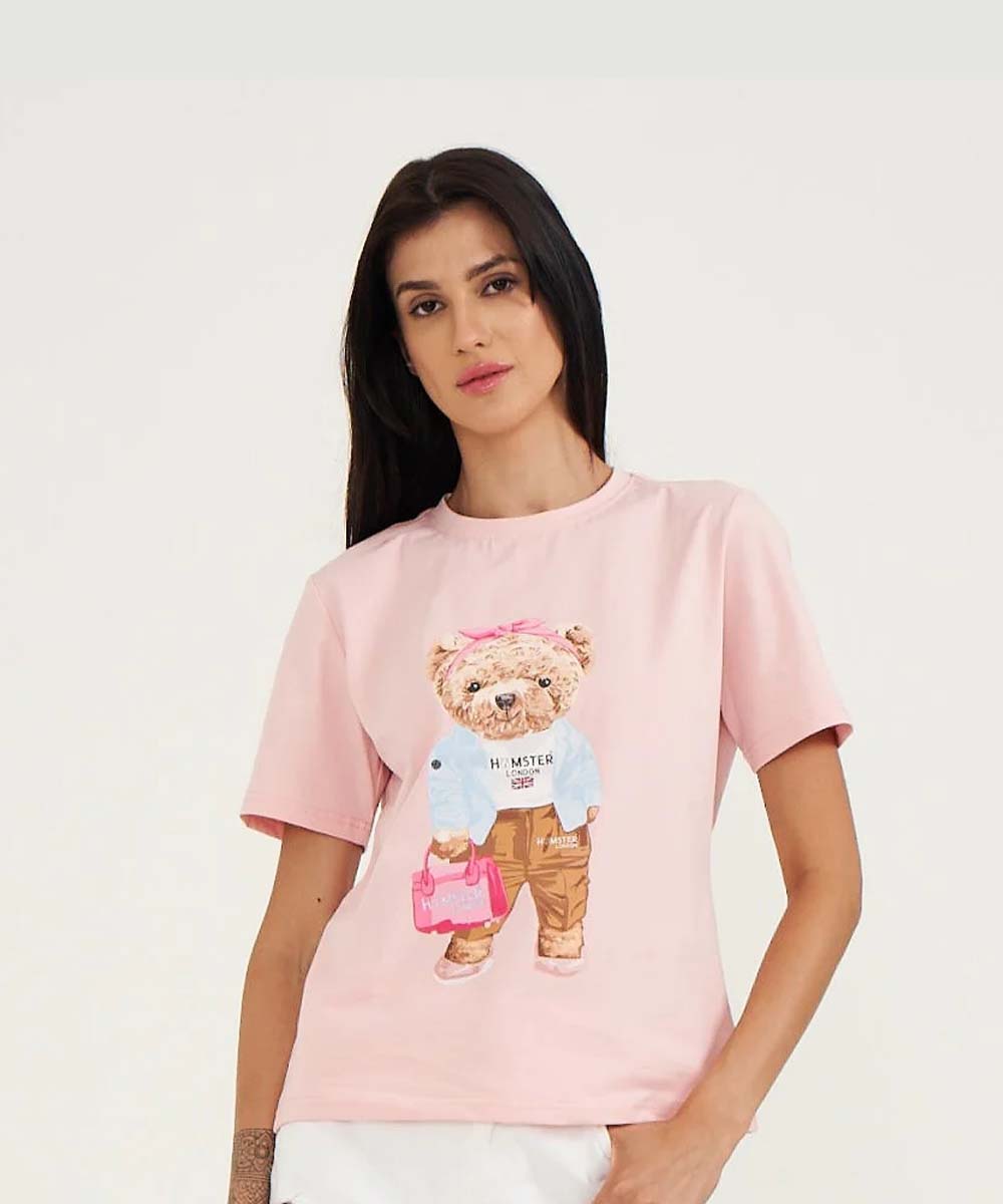 Hamster London Ted H Chic T-Shirt Pink