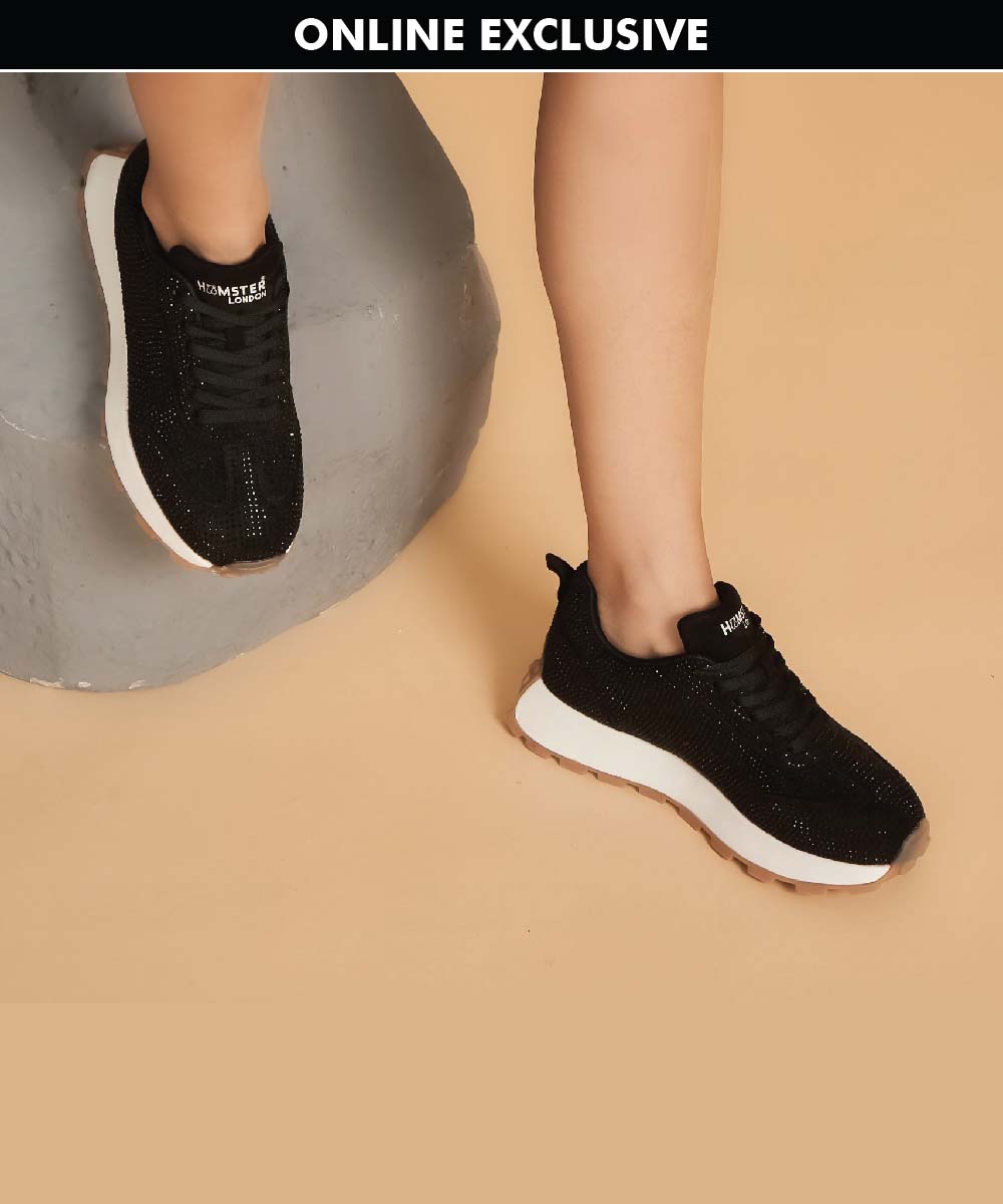 Hamster London Love Stone Black Sneakers
