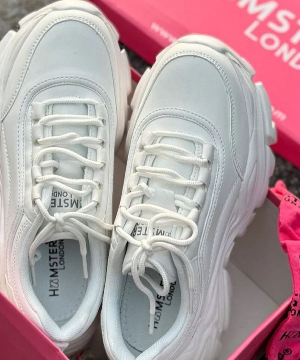 Hamster London Mousehole All White Party Sneakers