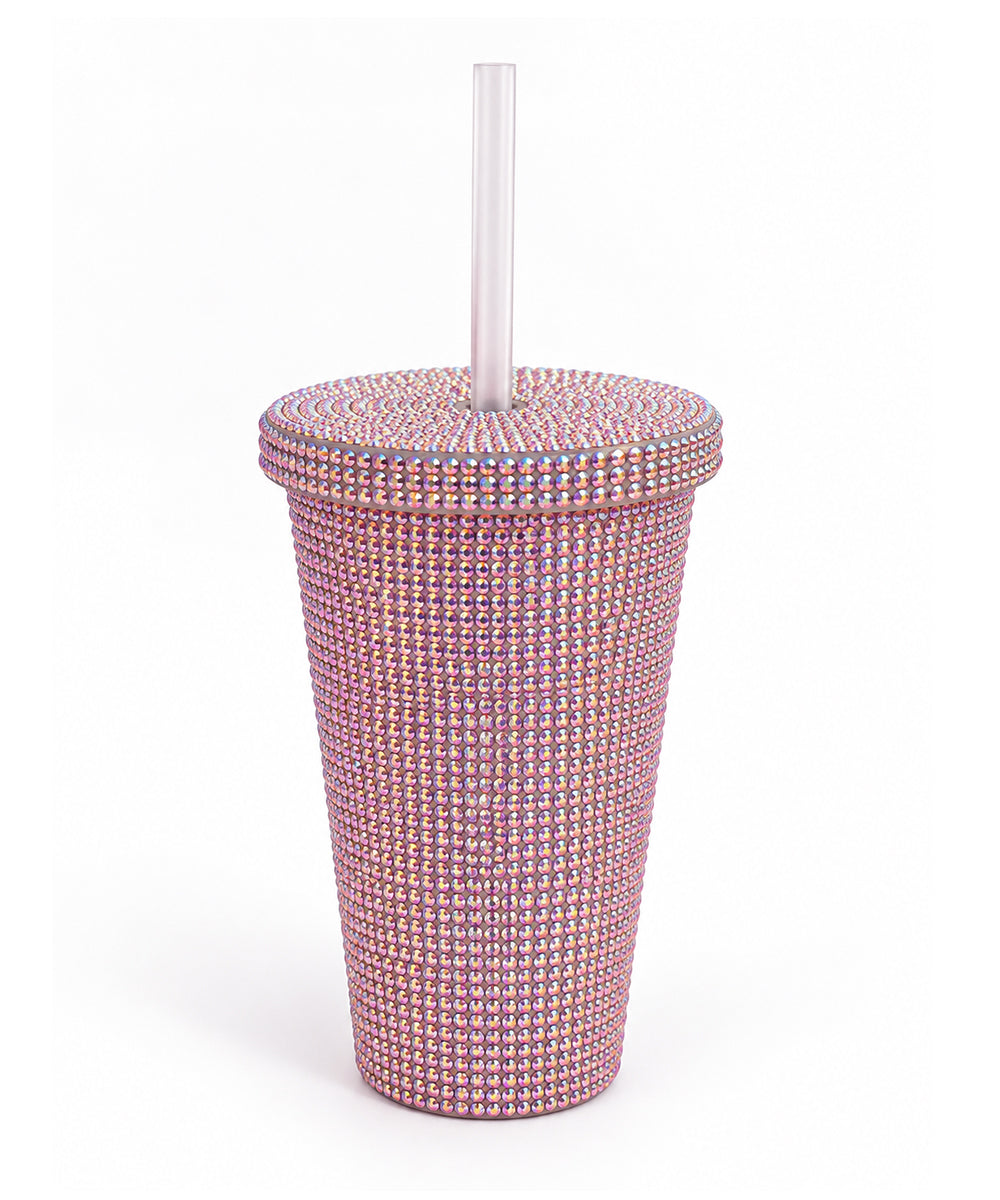 Hamster London Crystal Gem Sipper With Charm Pink