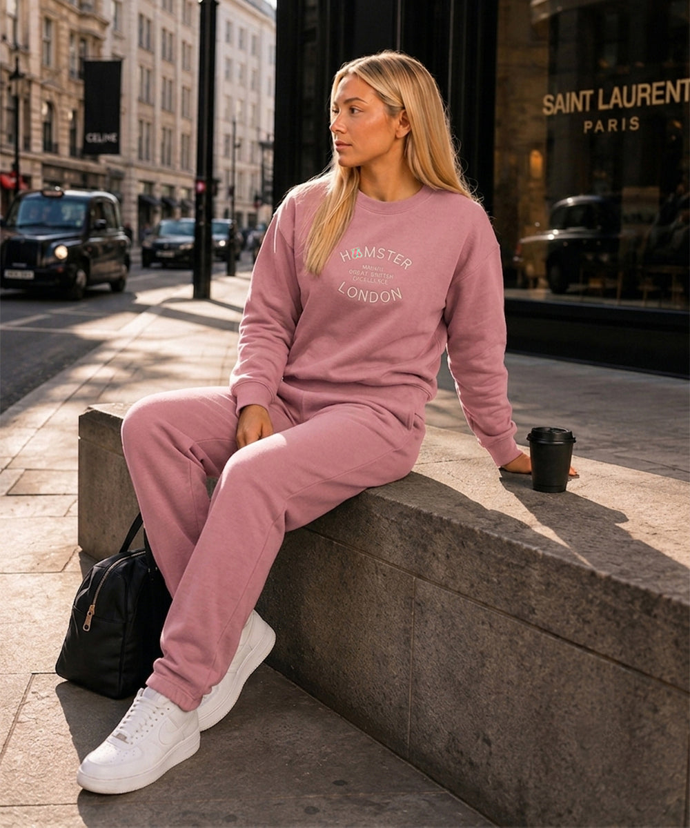 Hamster London Great British Excellence Sweatshirt & Lowers Set Pink