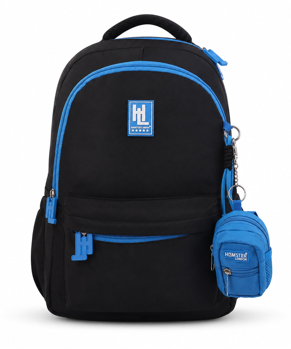 Hamster London Essential Backpack With Bag Charm Black 16inch