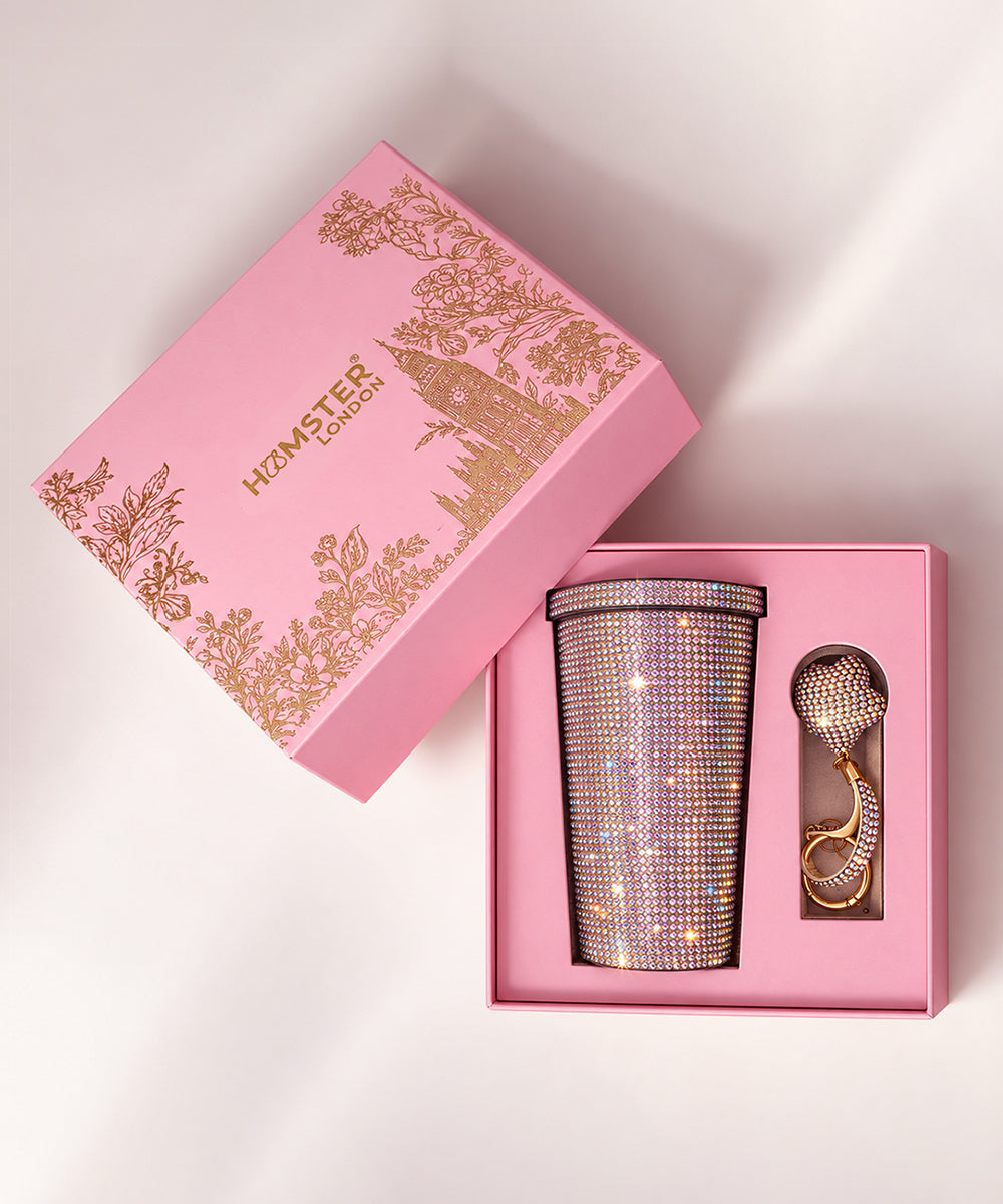 Hamster London Crystal Gem Sipper With Charm Pink